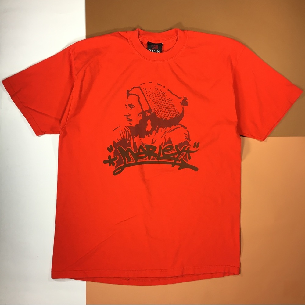 Zion Rootswear Bob Marley T Shirt Orange XL Great Condition